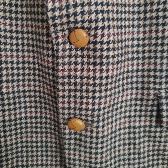Stanley Blacker Vintage Men Blazer Jacket Coat Houndstooth Wool Black Brown 42 L - Picture 5 of 16